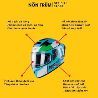 Nón bảo hiểm fullface ROC R1 tem LEOPARD