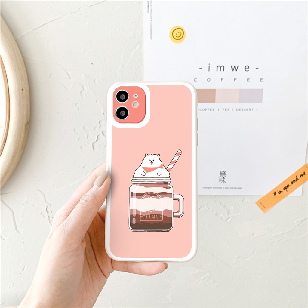 Ốp iphone - Ốp lưng iphone cạnh vuông viền camera bánh ngọt cute dành cho ip 6 đến 14promax - ng152
