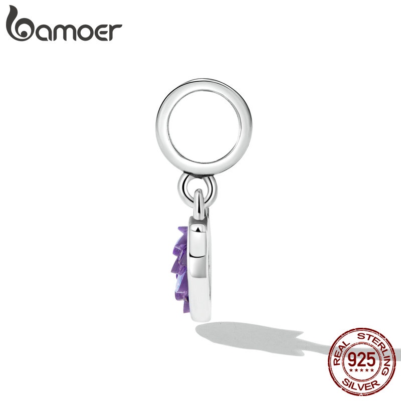 Mặt vòng cổ BAMOER bằng bạc 925 hình mèo đính đá thời trang dành cho nữ