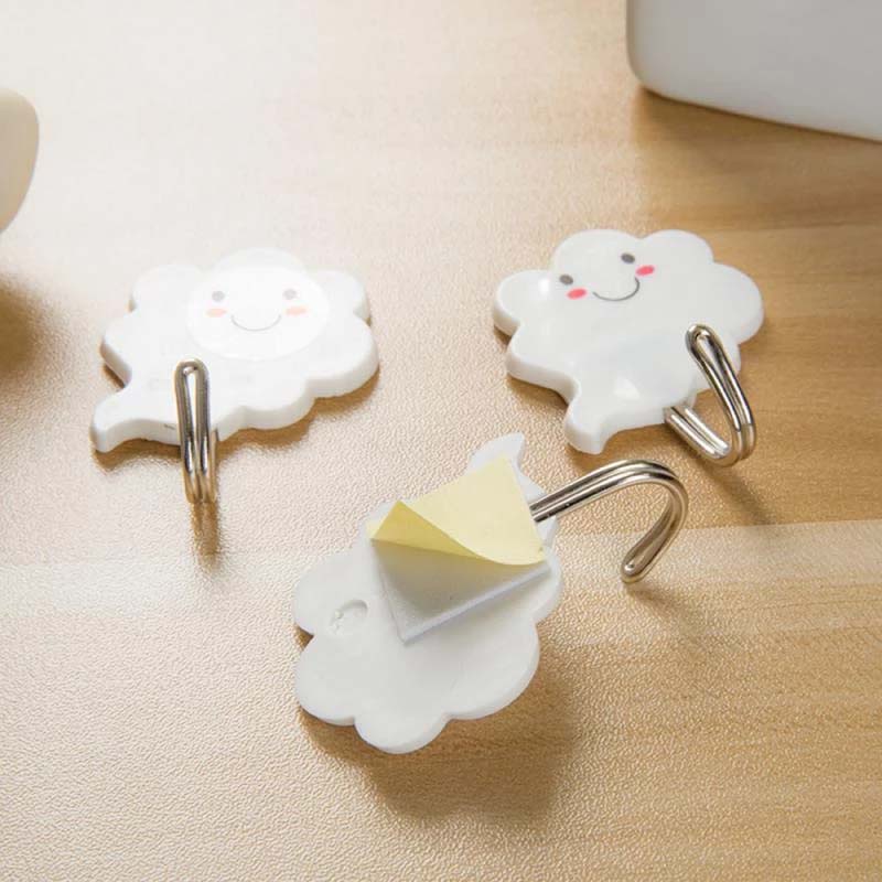 Set 3 móc treo đồ dán tường hình đám mây trắng sáng tạo