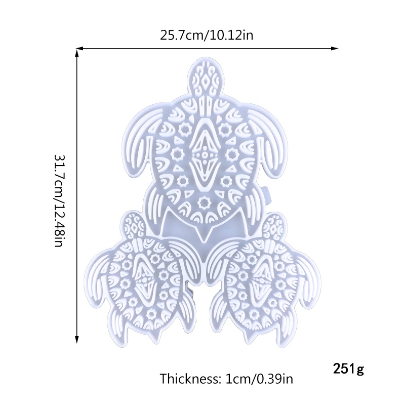 Sa Khuôn Silicon Kết Hợp Keo Dán Trang Trí Tường Hình Rùa Dễ Thương