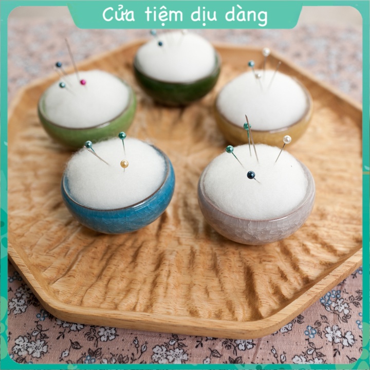 Đế cắm kim - Gối cắm kim gốm sứ dùng trong may vá hoặc thêu tay