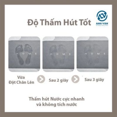 Thảm chùi chân hút nước siêu thấm Cao cấp chính hãng Living Simple 4 lớp chống trượt lau khô chỉ sau 3 giây