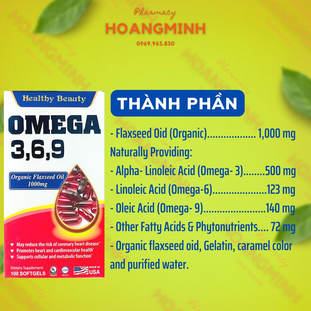 DẦU CÁ OMEGA 3,6,9 MADE IN USA - Hộp 100, 200 Viên Hỗ Trợ Hệ Tim Mạch , Trí Não , Tăng Cường Thị Lực , Sáng Mắt