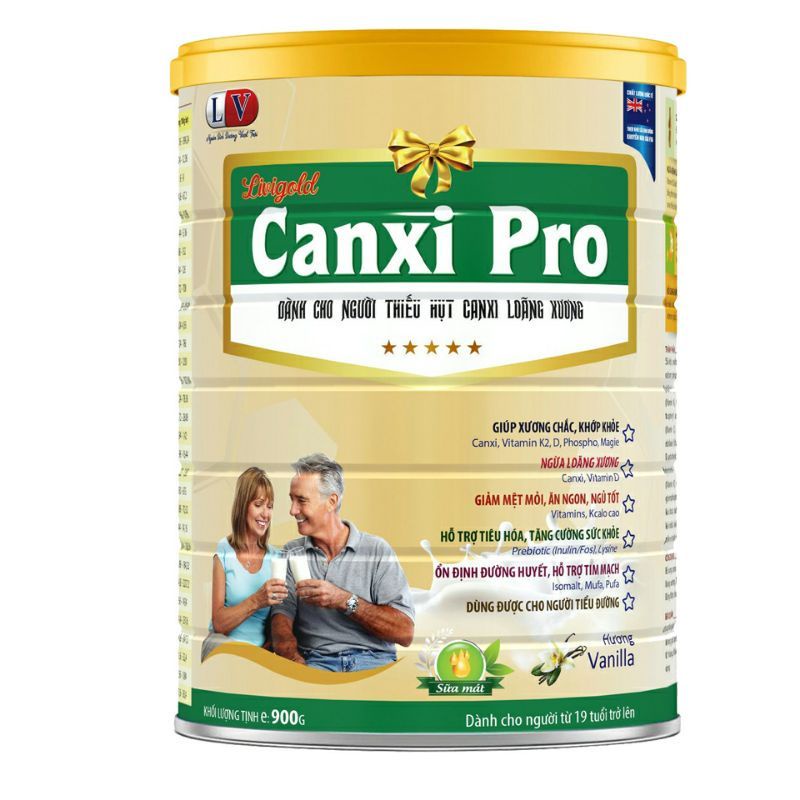Sữa canxi bổ sung dinh dưỡng, canxi và dưỡng chất chống loãng xương, Livigold Canxi Pro 900g