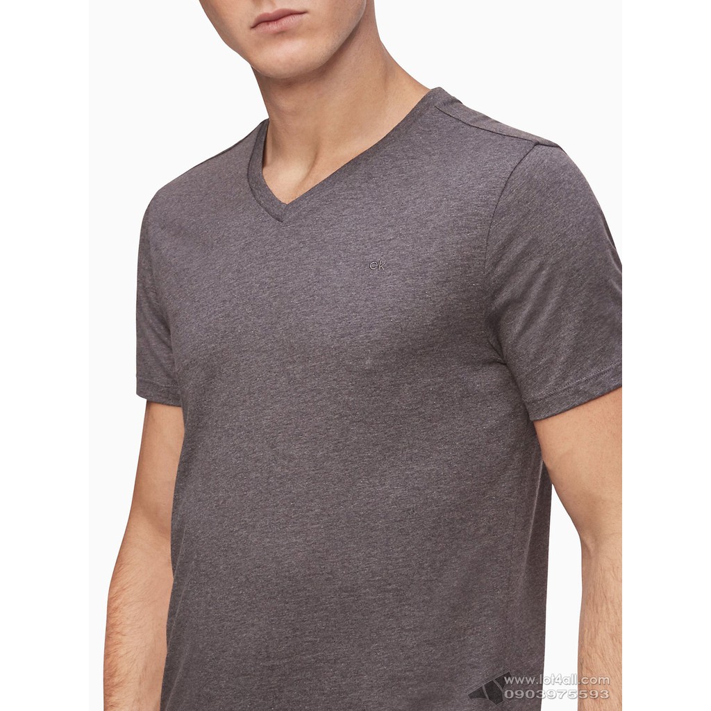 [AUT.] Áo thun nam Calvin Klein 6301 Liquid Touch Slim Fit V-neck T-Shirt Storm Grey