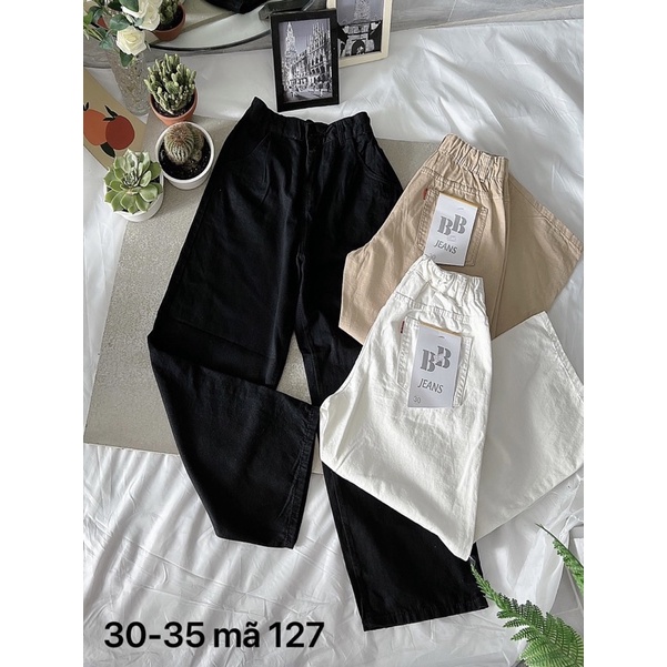 Quần Baggy Kaki Nữ Bigsize Lưng Thun Ống Suông Rộng 3 Màu Chất Đẹp Mềm Mịn Ms127