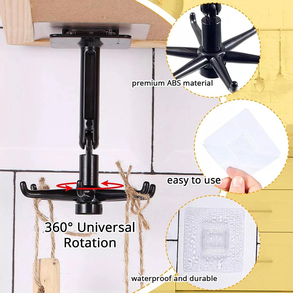 Móc Treo Khăn Dạng Đứng Nắp Lật Xoay 180 Độ Tự Dính Sắp Xếp Gọn Gàng Cho Nhà Tắm