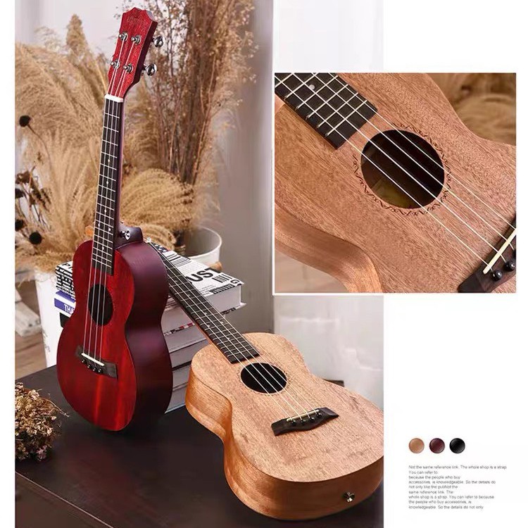 Đàn Ukulele gỗ XOAN ĐÀO ÂM THANH CHUẨN concert  - tặng phụ kiện JD121