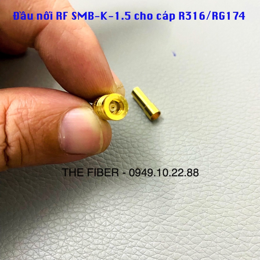 Đầu nối SMB đầu cái cho cáp RG316/RG174 SMB-K-1.5
