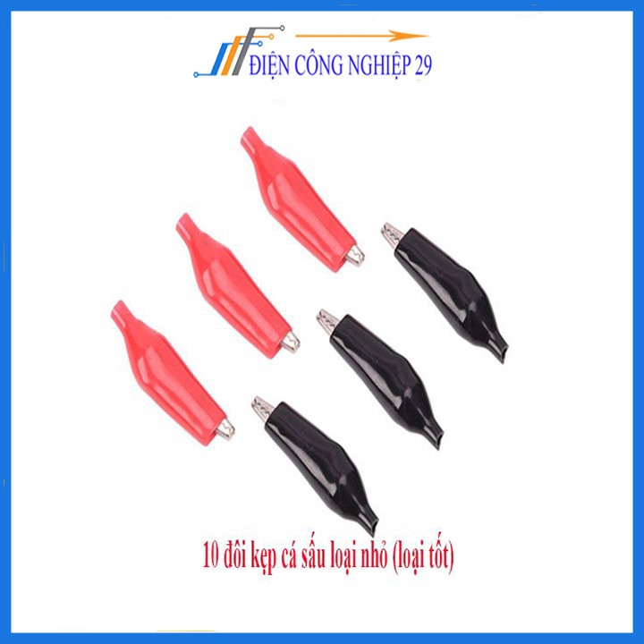 Bộ 10 đôi kẹp cá sấu loại nhỏ (loại tốt) dùng kết nối dây điện