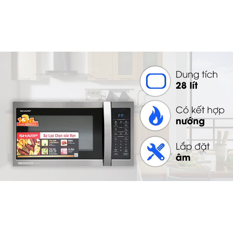 Lò vi sóng Sharp  R-G728XVN-BST 28 lít có nướng