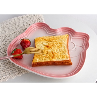 Đĩa Sứ Chịu Nhiệt Cao In Hình Mèo Hello Kitty Dễ Thương Cho Bé