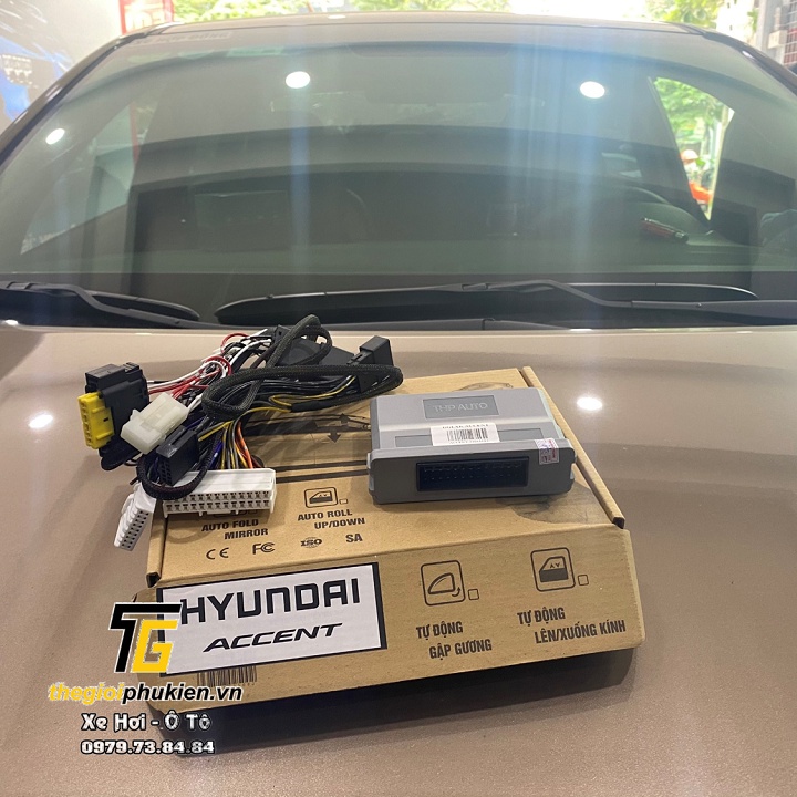 Bộ gập gương lên xuống kính tự động xe Hyundai Accent 2018-2021 - cắm jack zin, chích 2 dây tín hiệu