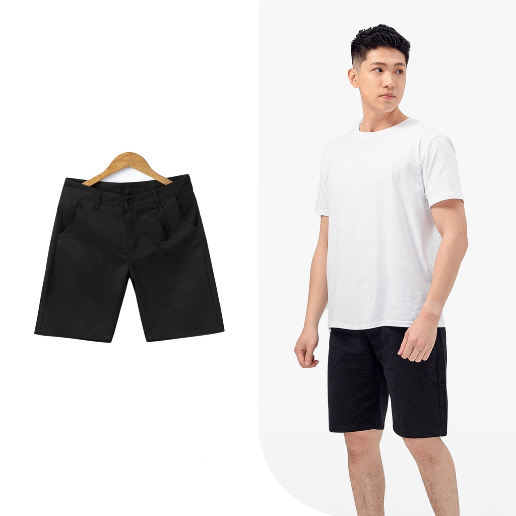 Quần Short Nam Kaki Cao Cấp Mặc Thoải Mái Màu Trắng Đen ABANDON H3