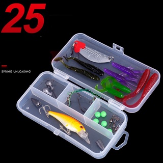 Bộ 25 món mồi câu và phụ kiện câu cá chuyên dụng cao cấp