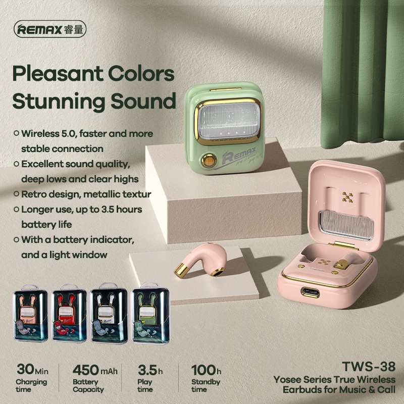 Tai nghe bluetooth không dây TWS gaming chính hãng REMAX 38 siêu cute