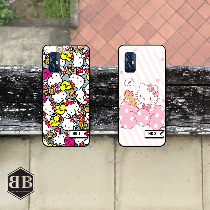 Ốp lưng kính cường lực Vivo V17 / V19 NEO hình hello kitty