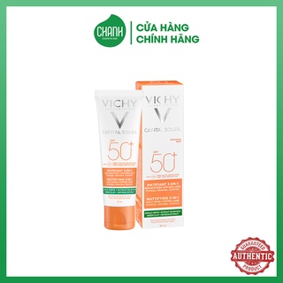 Kem chống nắng cho da dầu mụn Vichy Capital Soleil Mattifying 3-In-1 SPF 50