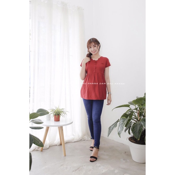 [SIZE 40-70KG] Áo bầu công sở màu trắng dễ thương vải đũi cao cấp mềm mát fom baby doll vải thấm mồ hôi tốt cho mùa hè