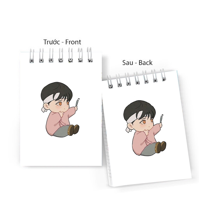 Sổ tay in hình Dạ ký boylove lò xo 6x10 ghi chú tiện lợi học tập xinh xắn anime chibi