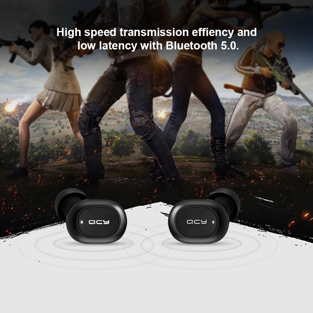 Tai nghe không dây QCY T1 TWS Bluetooth 5.0 âm thanh nổi 3D kèm micro chất lượng cao