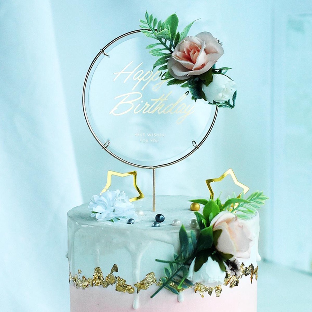 AUGUSTINA Que Cắm Trang Trí Bánh Kem Chữ Happy Birthday