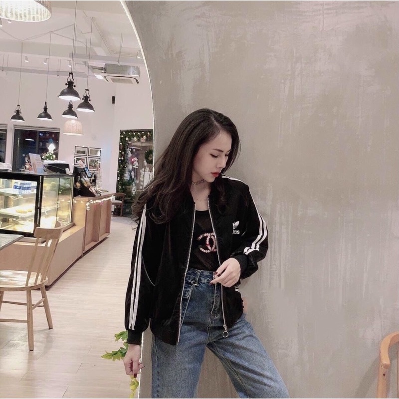 Áo khoác gió nhũ dáng bomber hàng 2 lớp loại 1