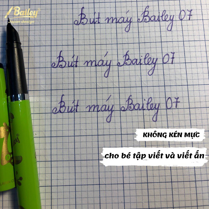 Bút máy☄️CHÍNH HÃNG☄️ tập viết chữ cho bé lớp 1 2 - nhỏ-nhẹ-bền và trơn không gai- không mỏi tay Bailey 07