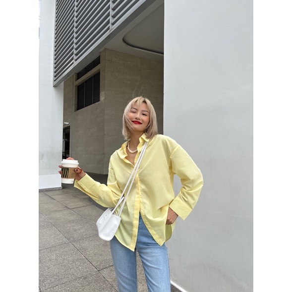 Áo sơ mi oversize màu pastel hot hit dáng rộng MIEU - HN02
