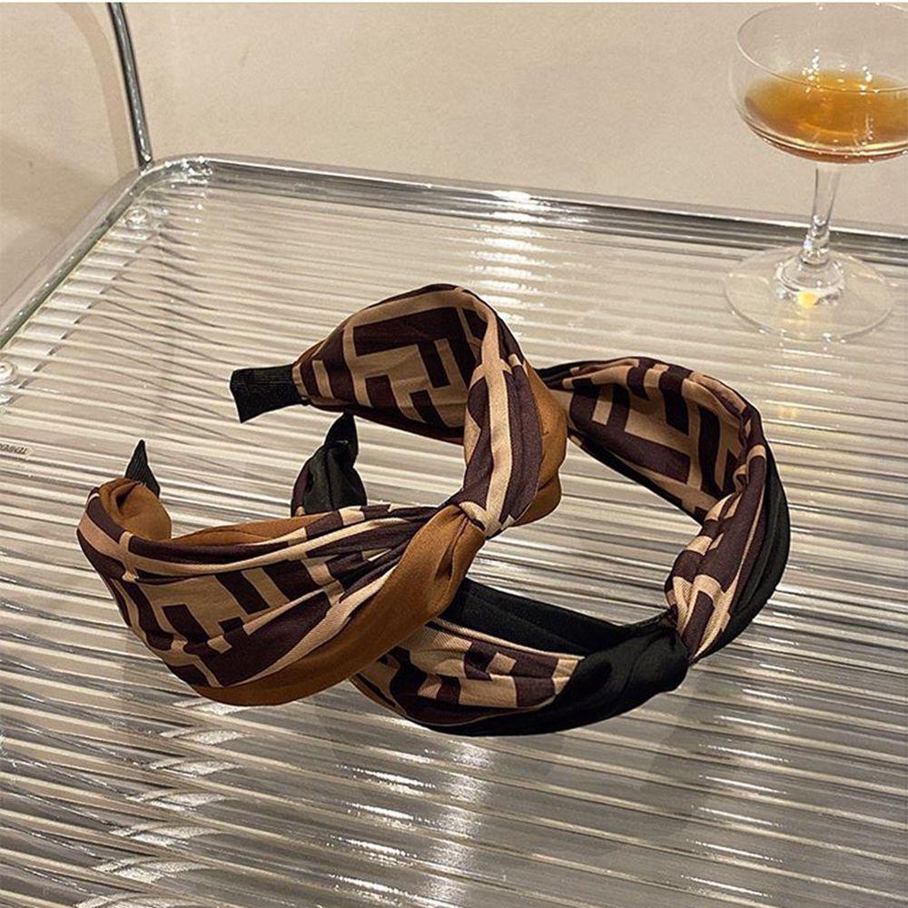 Băng Đô Cài Tóc Bản Rộng Màu Trơn Phong Cách Retro Cho Nữ WMES15H