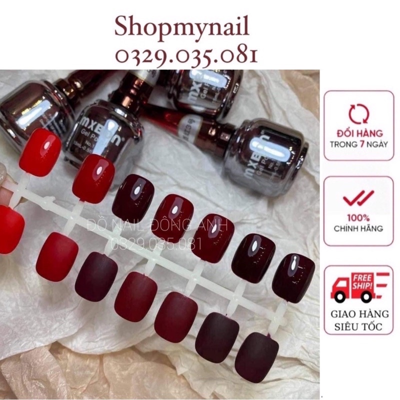 Sơn gel Mxbon chính hãng tone đỏ 6 màu lẻ chai