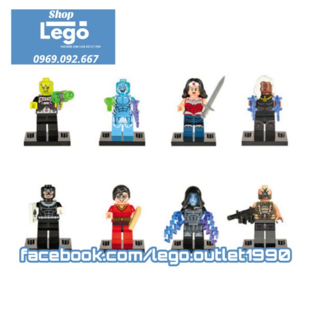 Xếp hình Brainiac Electro wonder woman Storm Bullseye Plastic Man Bane DC Comics tuyển tập Lego Minifigures Xinh 075 082