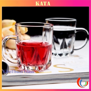 Cốc Thủy Tinh Có Quai Đẹp Uống Trà Cafe Chịu Nhiệt Cao Deli ZB151 Dung Tích 240ml