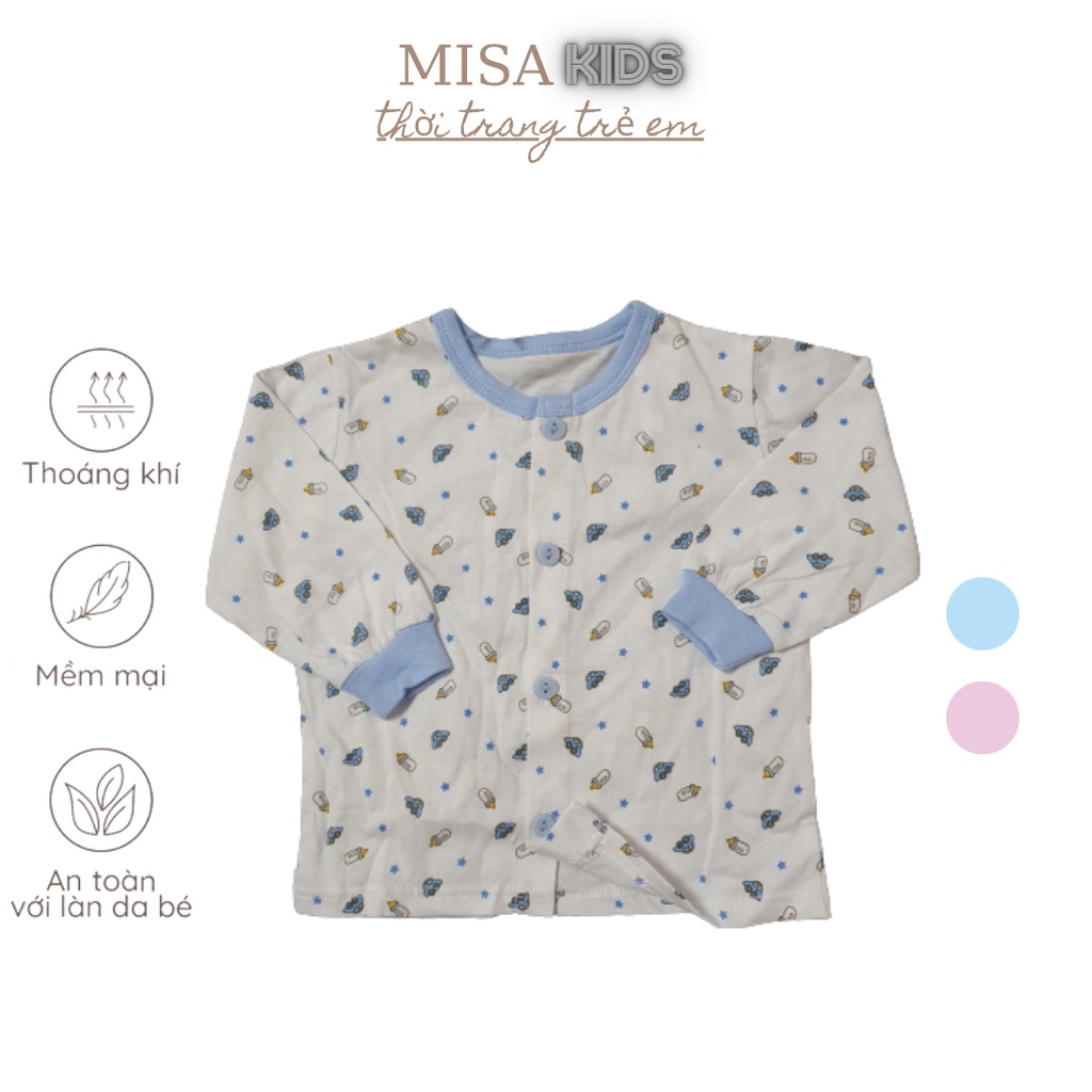 Áo MiO cài giữa size 3M(5-7kg) cho bé trai bé gái, chất cotton