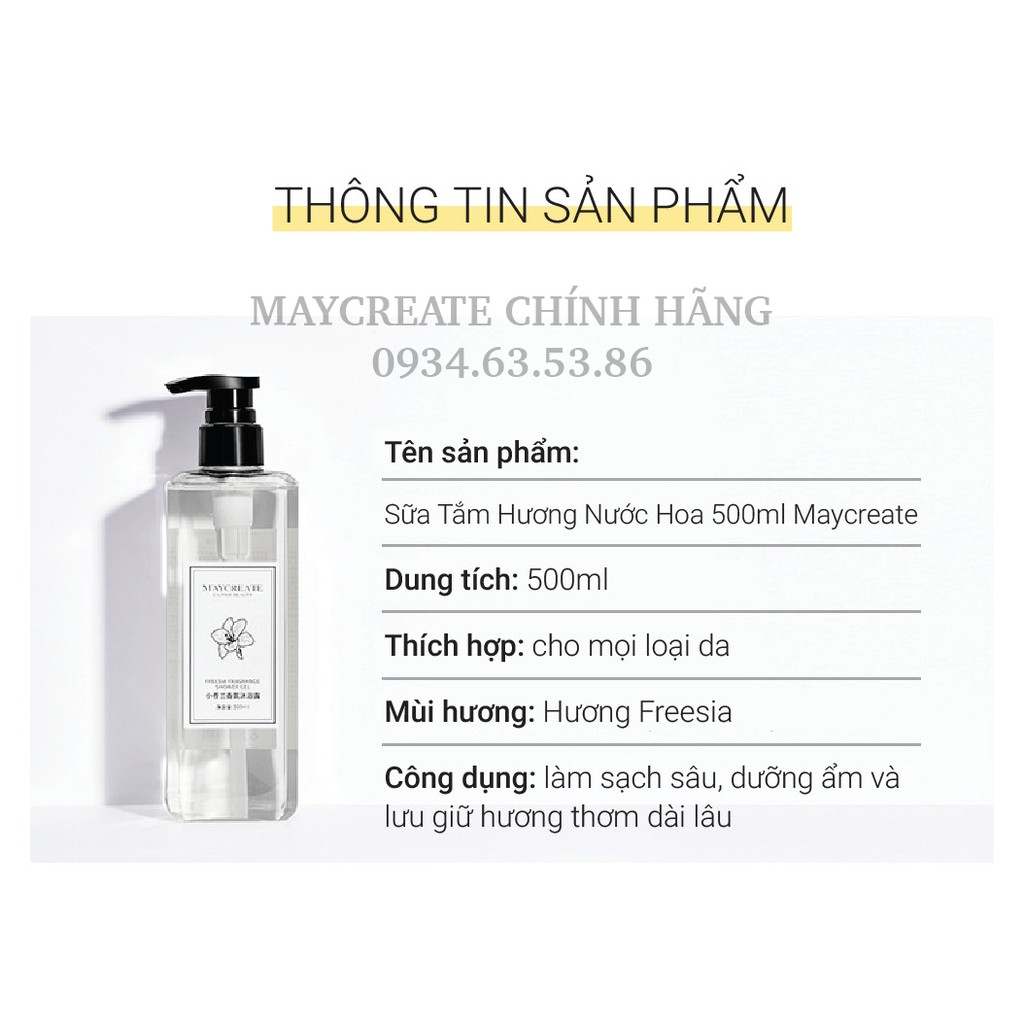 Sữa Tắm Hương Nước Hoa Maycreate 500ml Hàng Nội Địa Trung.