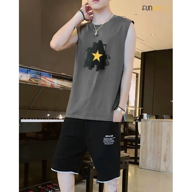 ĐỒ BỘ NAM QUẦN LỬNG THỂ THAO THUN COTTON - T2