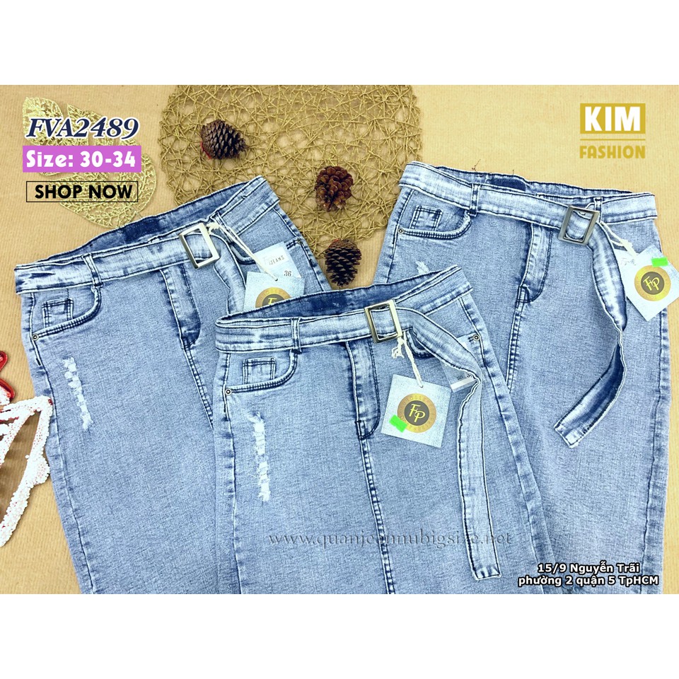 Chân Váy Jean Co Giãn Bigsize FVA2489 Size 30-34