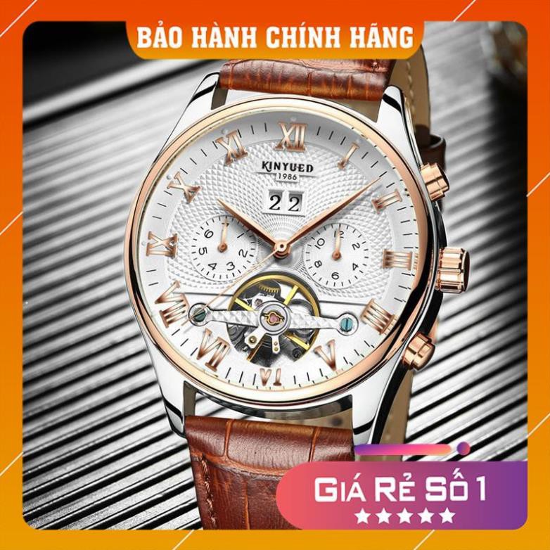 Đồng Hồ Cơ Nam Automatic Chính Hãng Kinyued Dây Da Cao Cấp Chạy Full Kim Đẳng Cấp