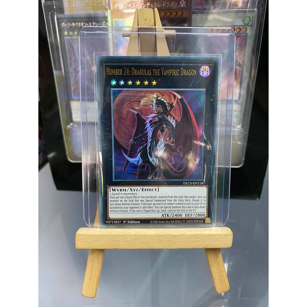 [ Dưa Hấu Yugioh ] Lá bài thẻ bài Number 24 Dragulas the Vampiric Dragon – Ultra Rare - Tặng bọc bài nhựa bảo quản
