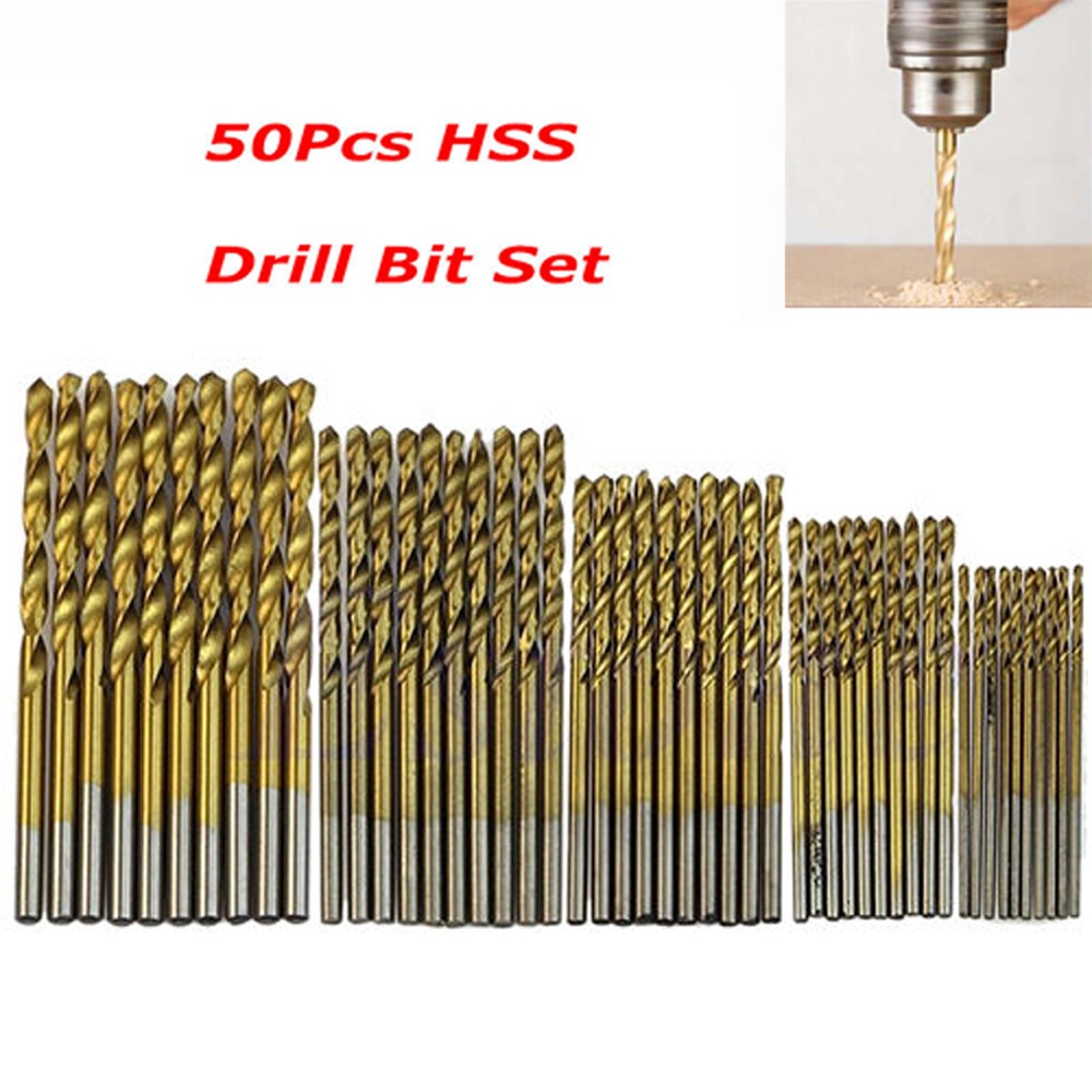 Bộ 50 Mũi Khoan Thép Gió Hss 1 / 1.5 / 2 / 2.5 / 3mm Mới