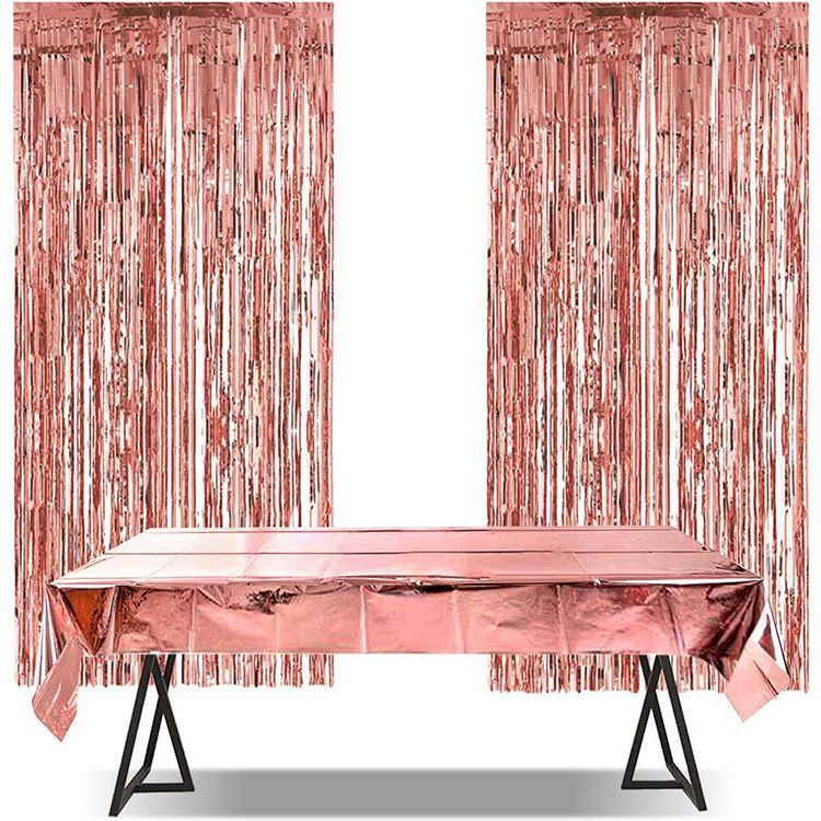 Khăn Trải Bàn Màu Vàng Hồng 137x274cm Dùng 1 Lần Trang Trí Tiệc Cưới/Sinh Nhật