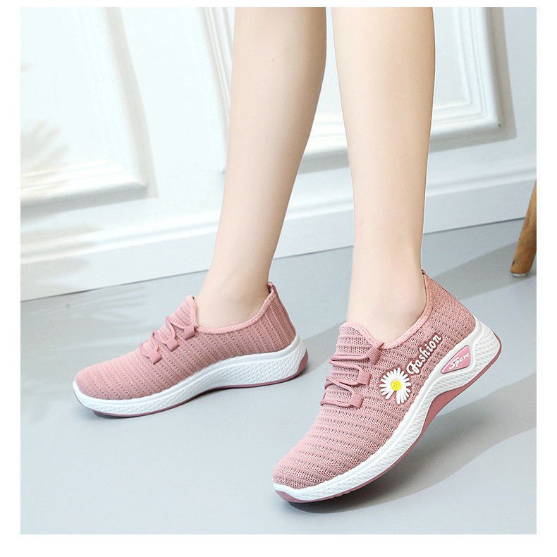 Giày thể thao Sneakers nữ cổ thấp hoa cúc thời trang cao cấp Shalla