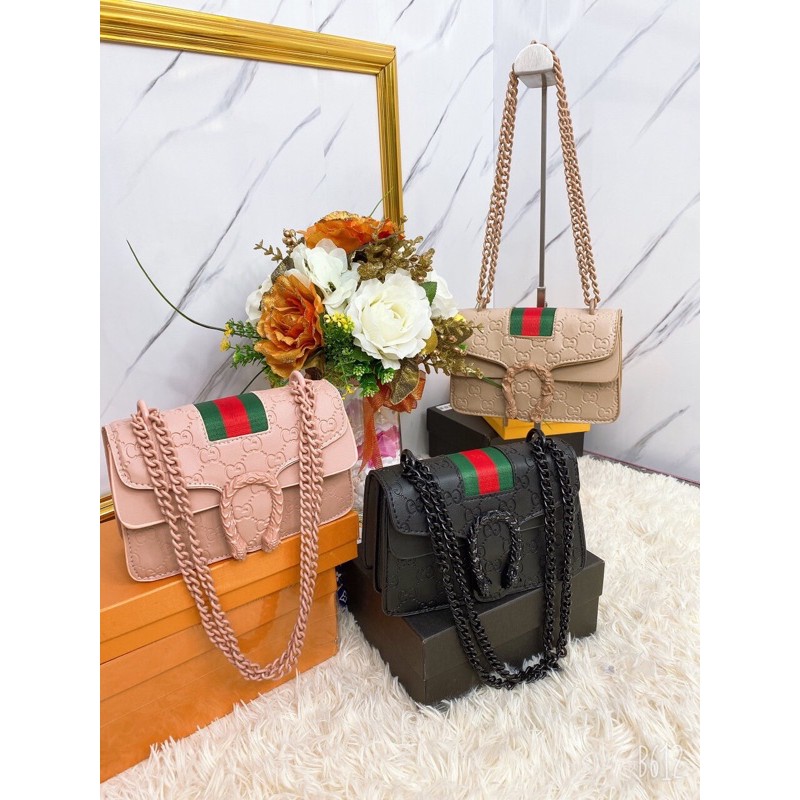 Túi đeo chéo khoá rồng siêu sang ❇️ Túi đeo phối sích cùng màu freeship ✅