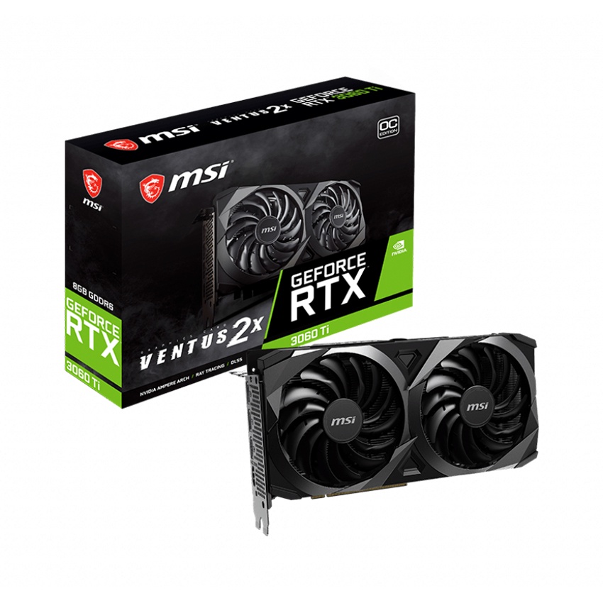 Card Màn Hình Máy Tính - MSI GeForce RTX 3060Ti Ventus 2X | 8GB GDDR6| OCV1 LHR - Hàng Chính Hãng