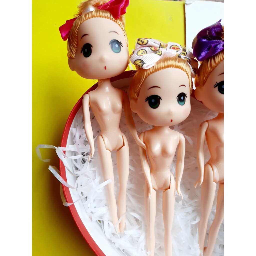 Búp bê chibi dễ thương trang trí bánh sinh nhật cho bé (Giao màu nơ ngẫu nhiên)