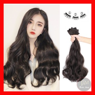 Sét 3 dải Tóc Giả Kẹp xoăn sóng cao cấp làm dày tóc, tự nhiên mềm đẹp