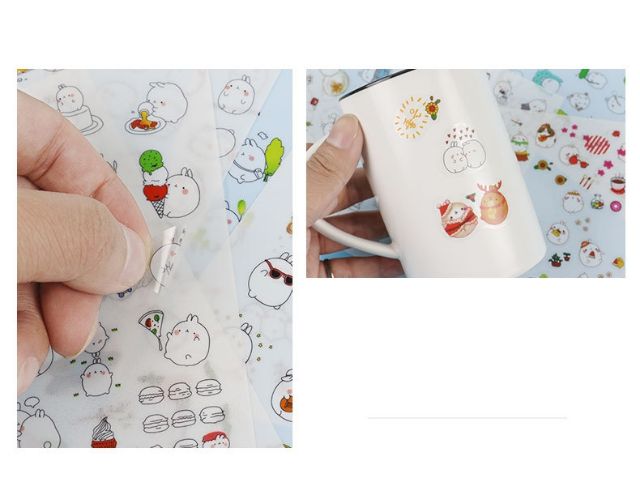 Set 6 tấm sticker molang trang trí SML03