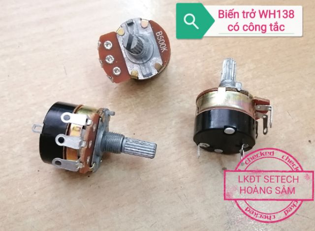 Biến trở chiết áp WH138 có Công tắc 10K 50K 100K 250K 500K