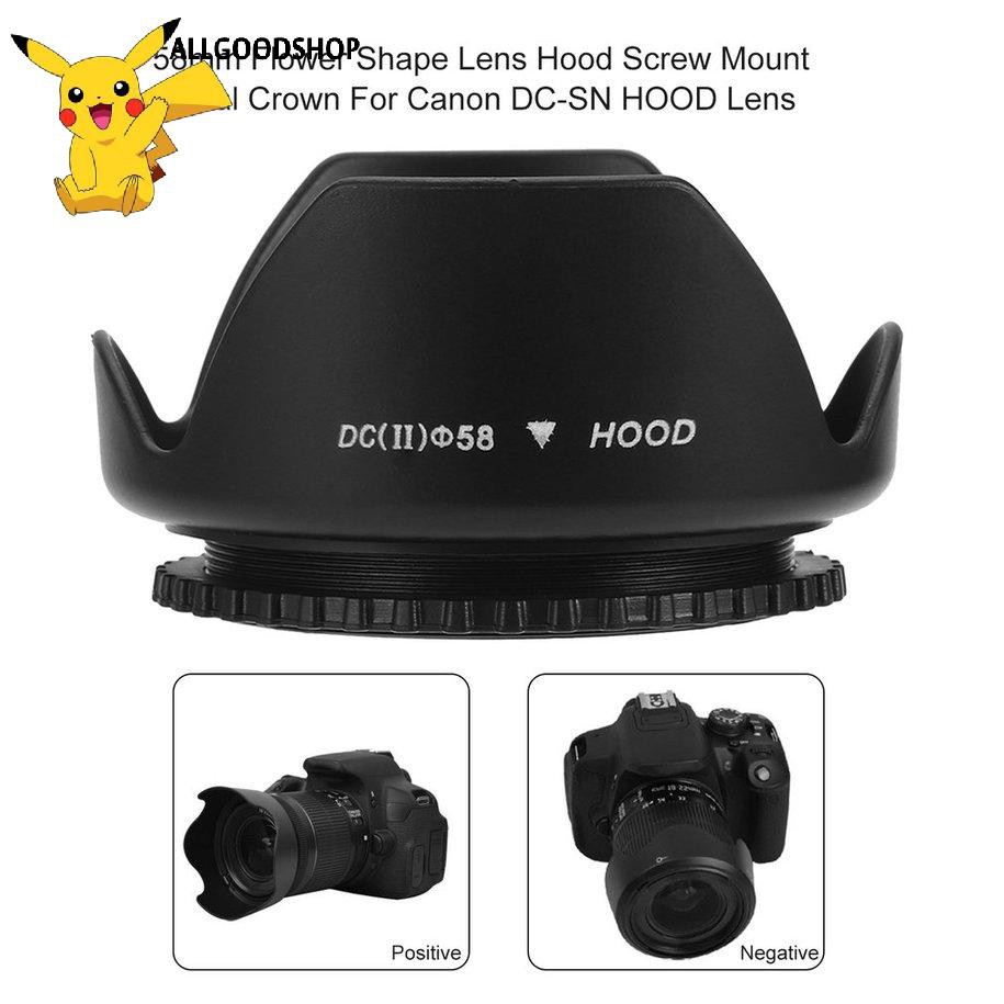 111all} 58mm Flower Shape Lens Hood Screw Mount Petal Crown For Canon DC-SN HOOD Lens